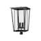 Z-Lite Seoul 4 Light Outdoor Post Mount Fixture, Black & Clear 571PHXXLR-BK - alternate 4